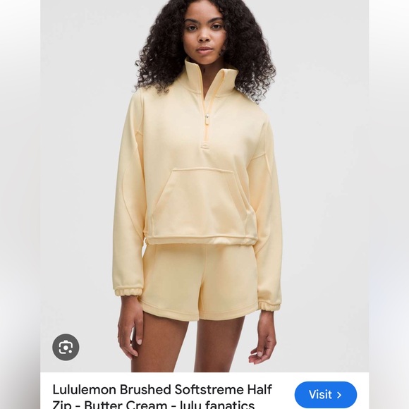 Lulu lemon soft stream butter Cream half zip-Up - Picture 1 of 3